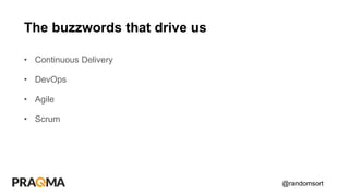 @randomsort
• Continuous Delivery
• DevOps
• Agile
• Scrum
The buzzwords that drive us
 