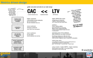 Metrics driven design
? one2tribe
 