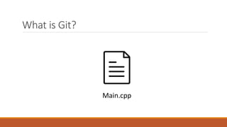 What is Git?
Main.cpp
 