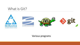 What is Git?
Various programs
 