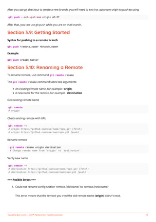 Git notes for professionals. | PDF