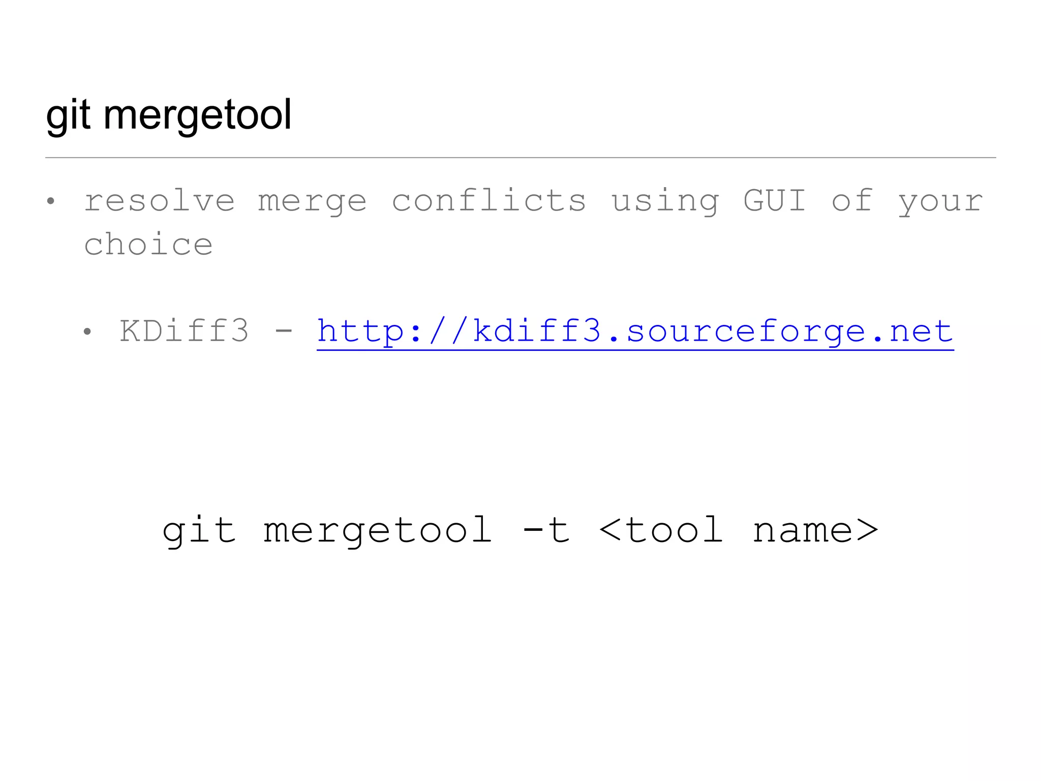 git merge
git merge <name-of-branch>
 