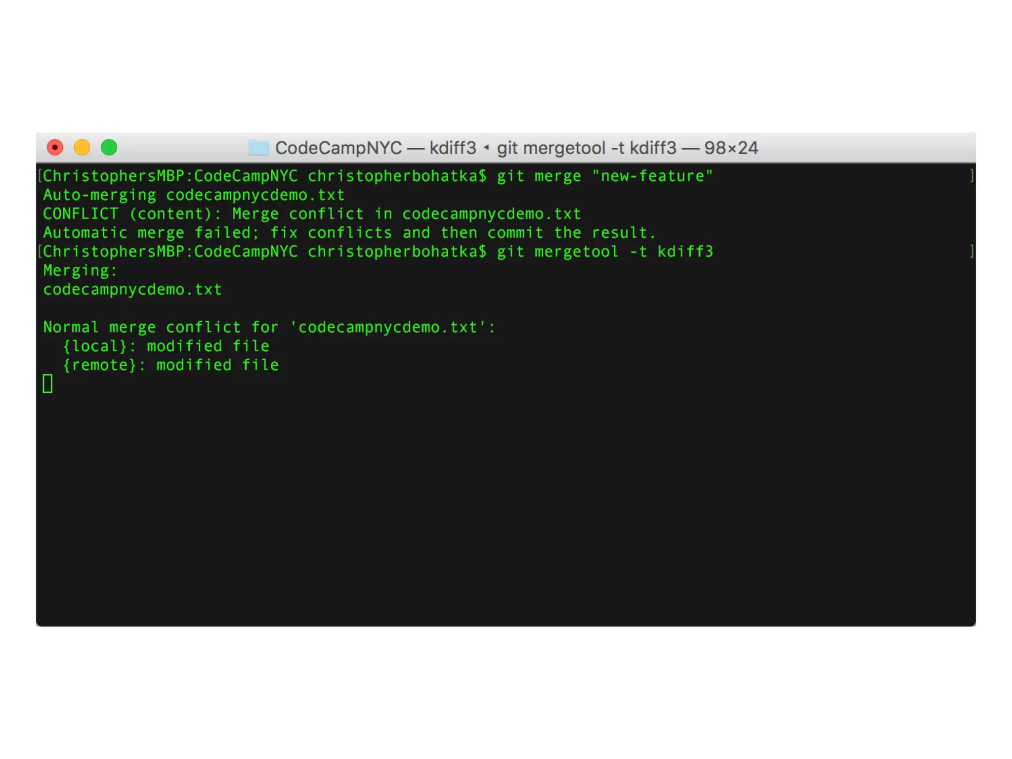 git mergetool
git mergetool -t kdiff3
 