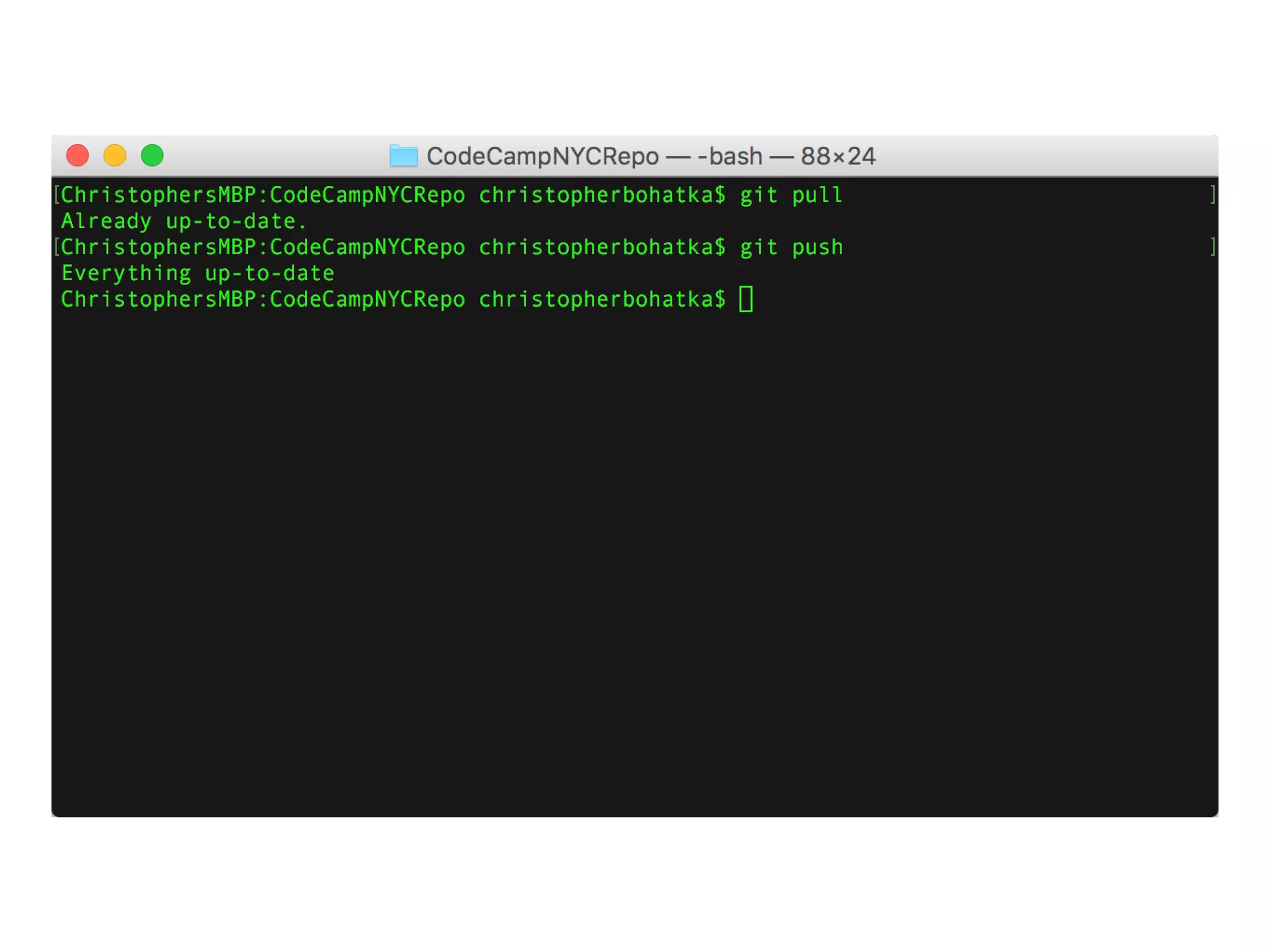 how to pull/push
git pull
git push
 