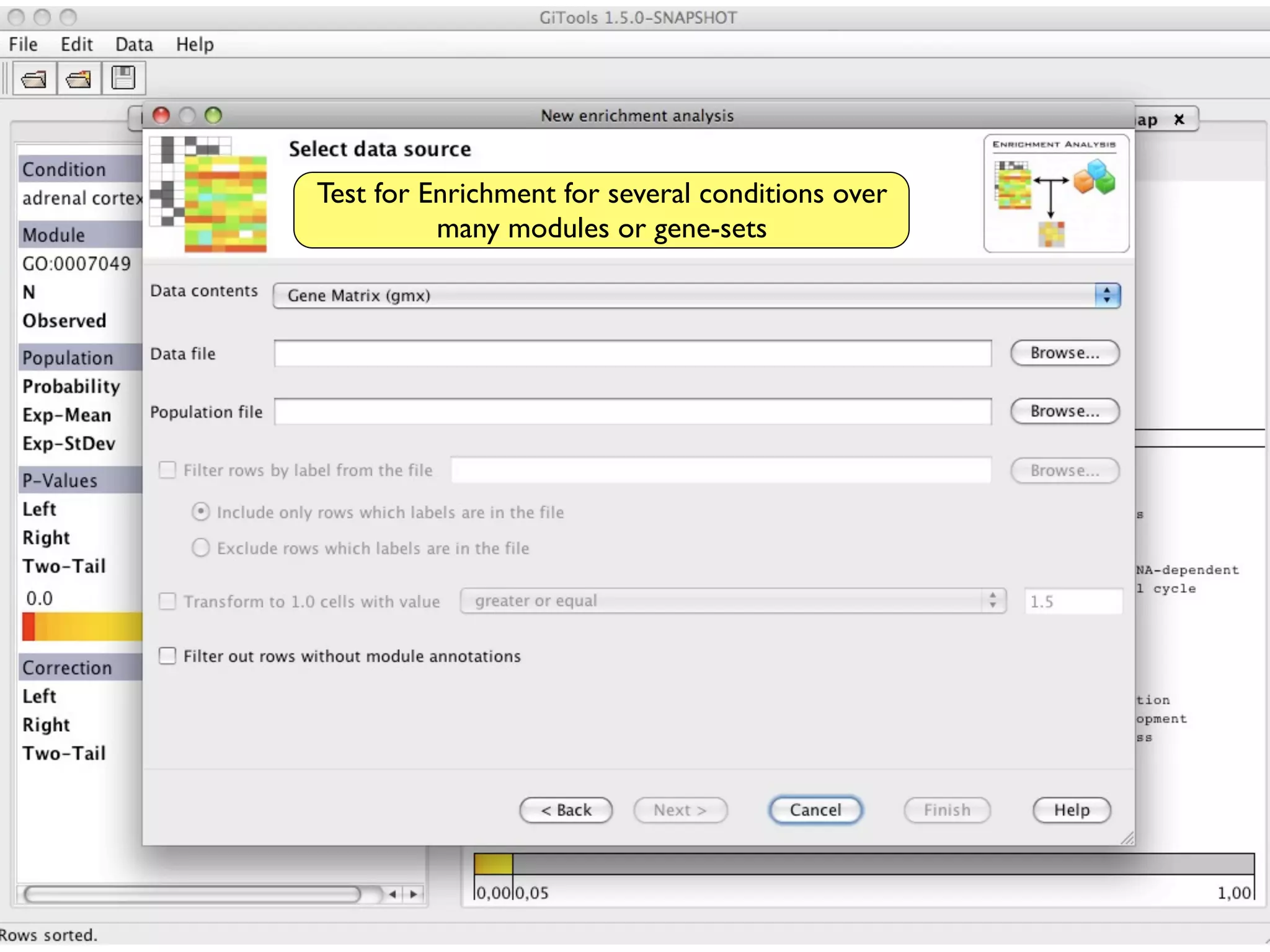 Test for Enrichment for several conditions over
     Import Data from Biomart
          many modules or gene-sets
 