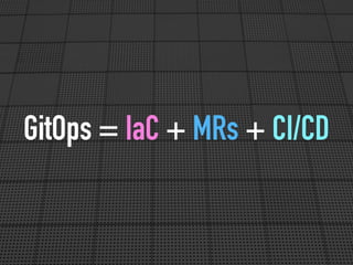 GitOps = IaC + MRs + CI/CD
 