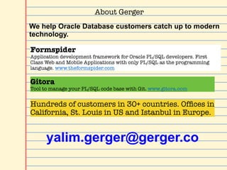 Gitora, Version Control for PL/SQL | PDF