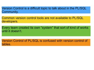 Gitora, Version Control for PL/SQL | PDF