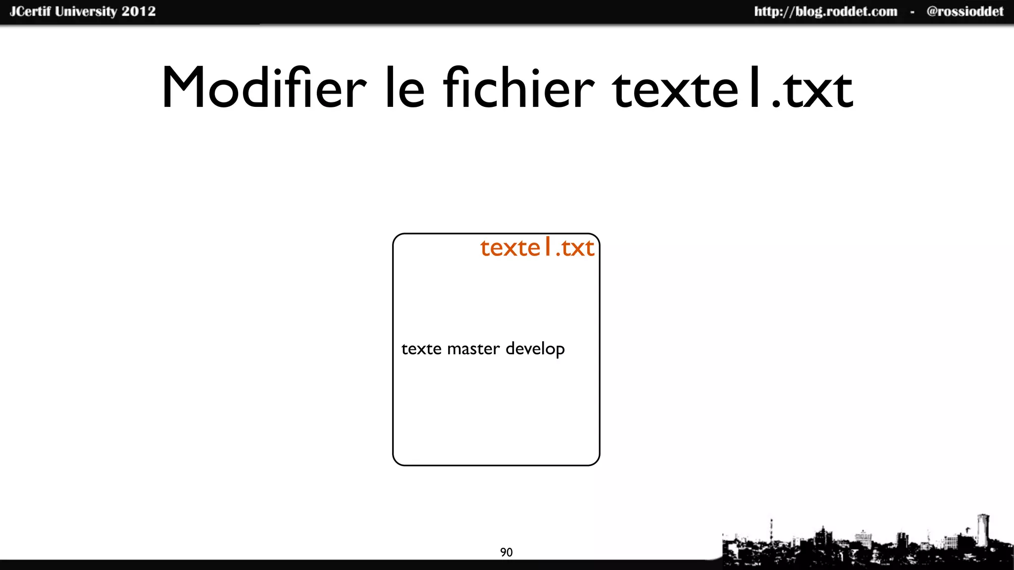 Modiﬁer le ﬁchier texte1.txt

                  texte1.txt


         texte master develop




                     90
 