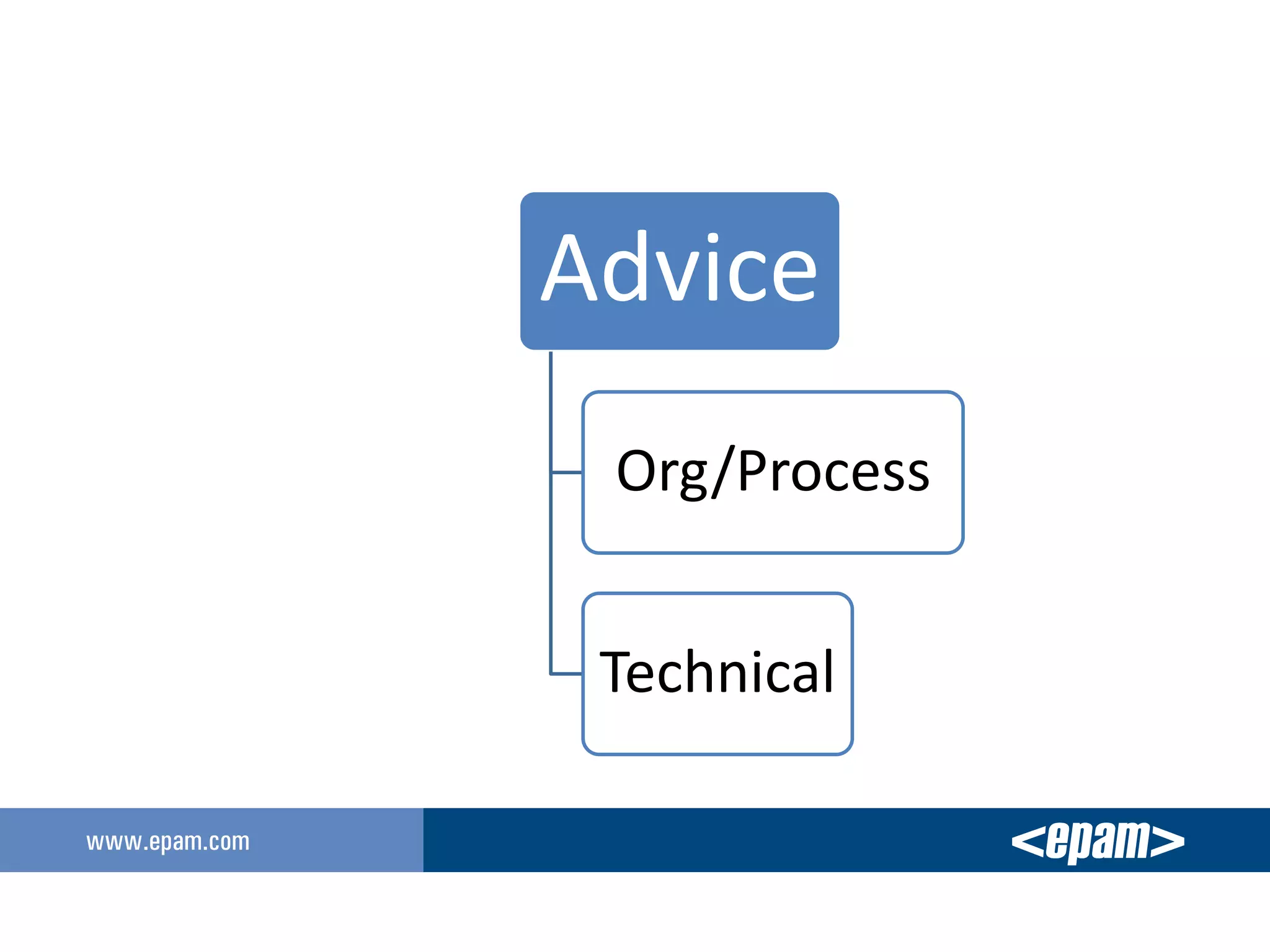 Advice
 Org/Process


 Technical
 