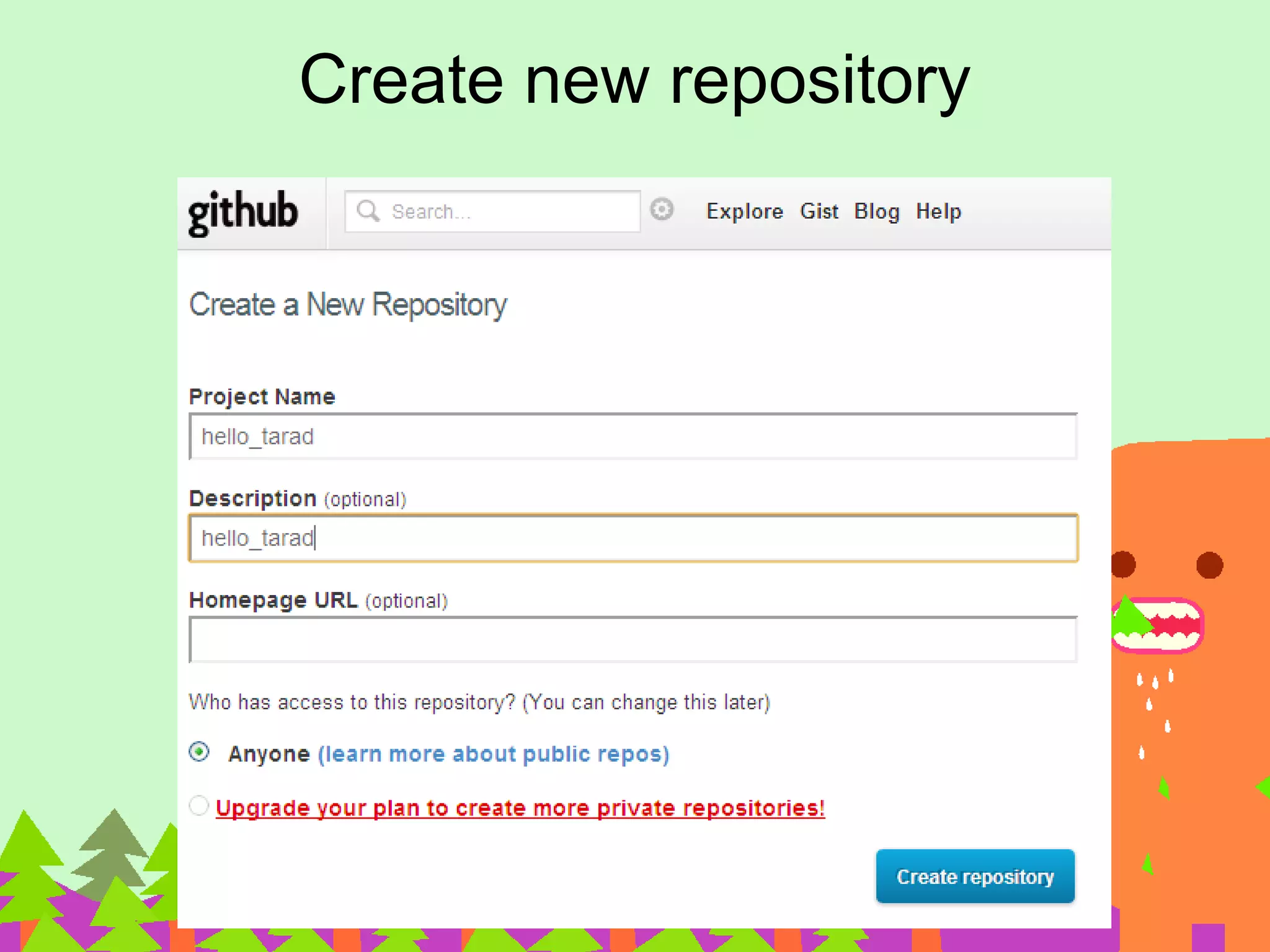 Create new repository
 