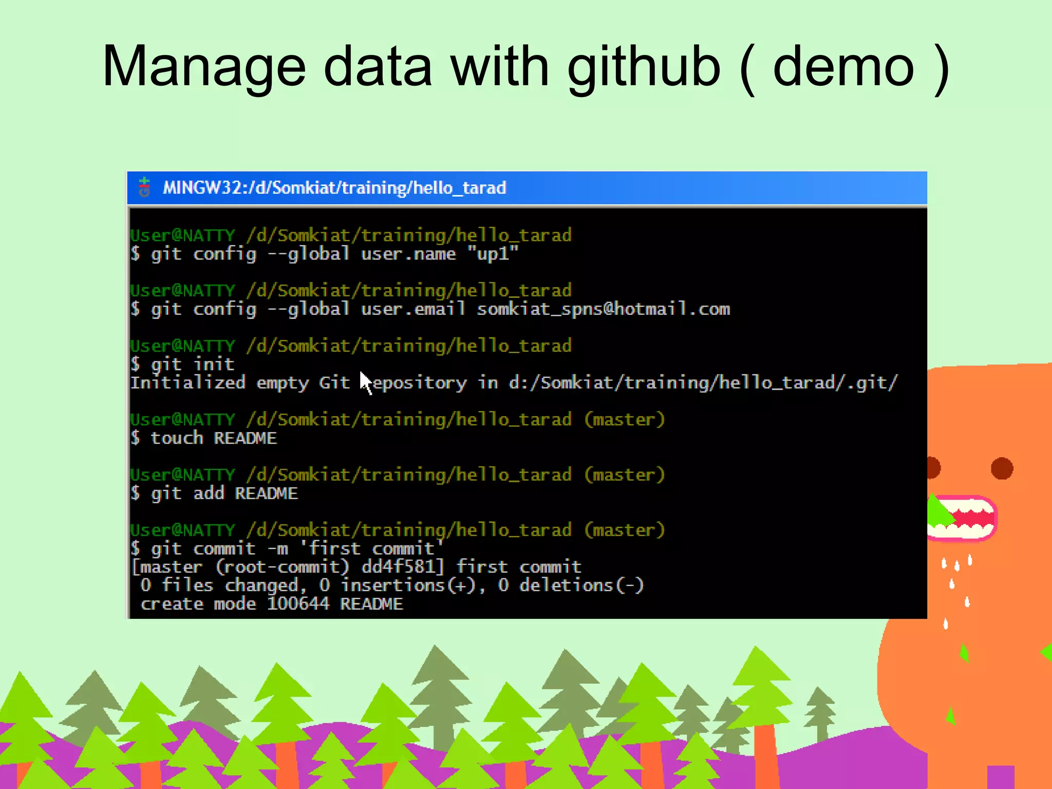 Manage data with github ( demo )
 
