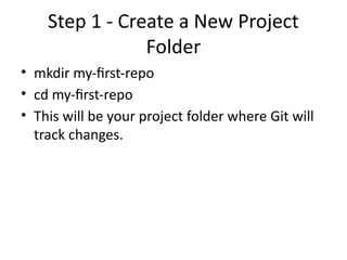 GIT_lab how to create repository for the folders | PPT