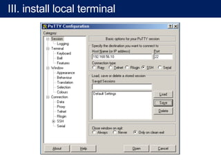 II. Operating System: install
 