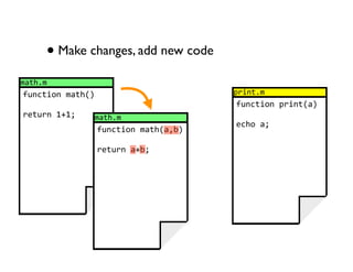• Make changes, add new code
/9"!,/
:)'-"&.'8/9"!;<                        #*&'",/
                                       :)'-"&.'8#*&'";9<
*3")*'8=>=?       /9"!,/
                                       3-!.89?
                  :)'-"&.'8/9"!;9@0<

                  *3")*'89>0?
 