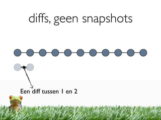 diffs, geen snapshots




Een diff tussen 1 en 2
 