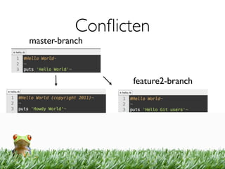 Conﬂicten
master-branch



                 feature2-branch
 