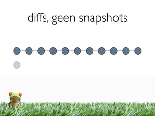 diffs, geen snapshots
 