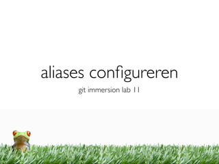 aliases conﬁgureren
     git immersion lab 11
 