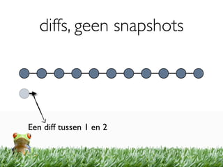 diffs, geen snapshots




Een diff tussen 1 en 2
 