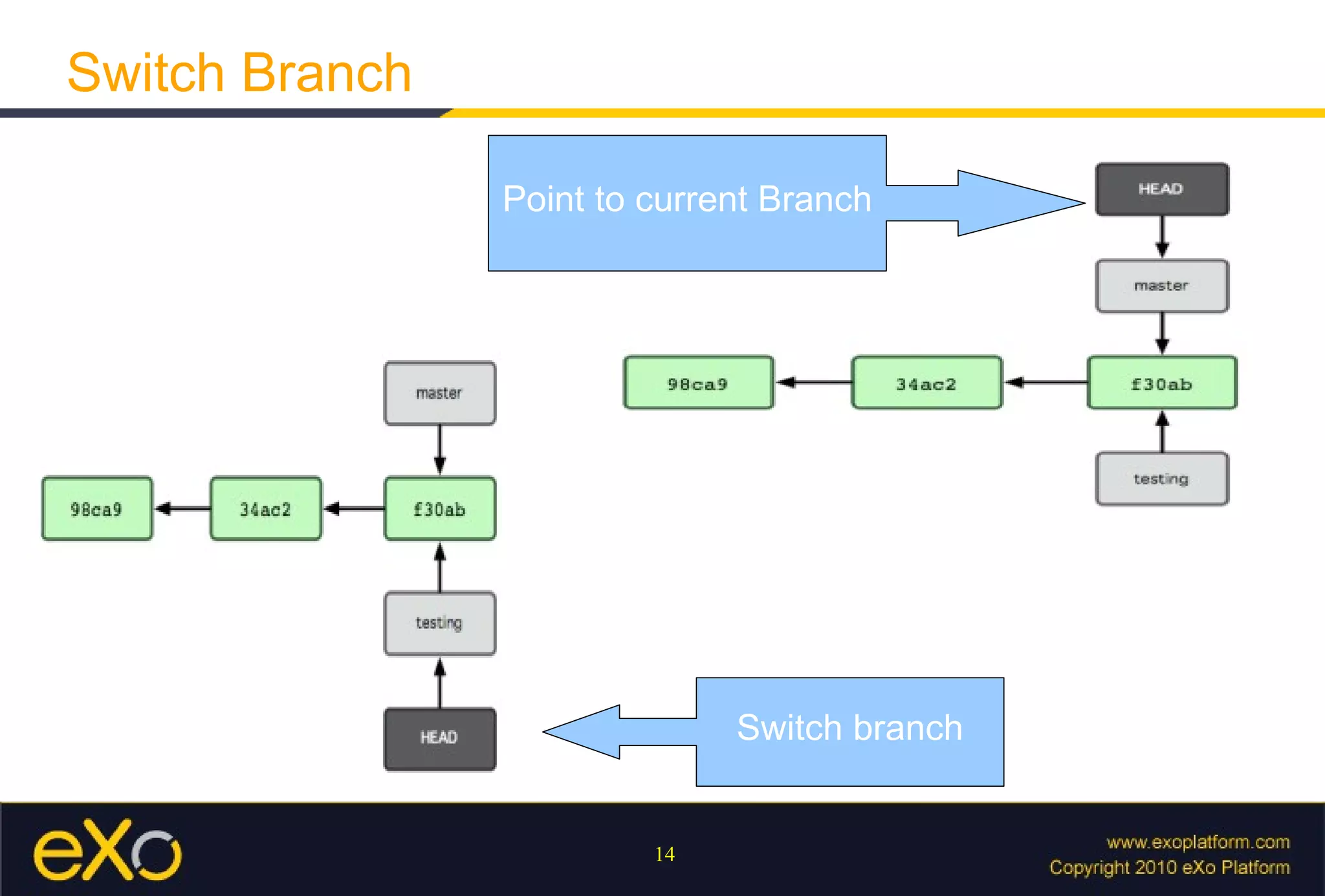 Switch Branch

                Point to current Branch




                              Switch branch


                         14
 
