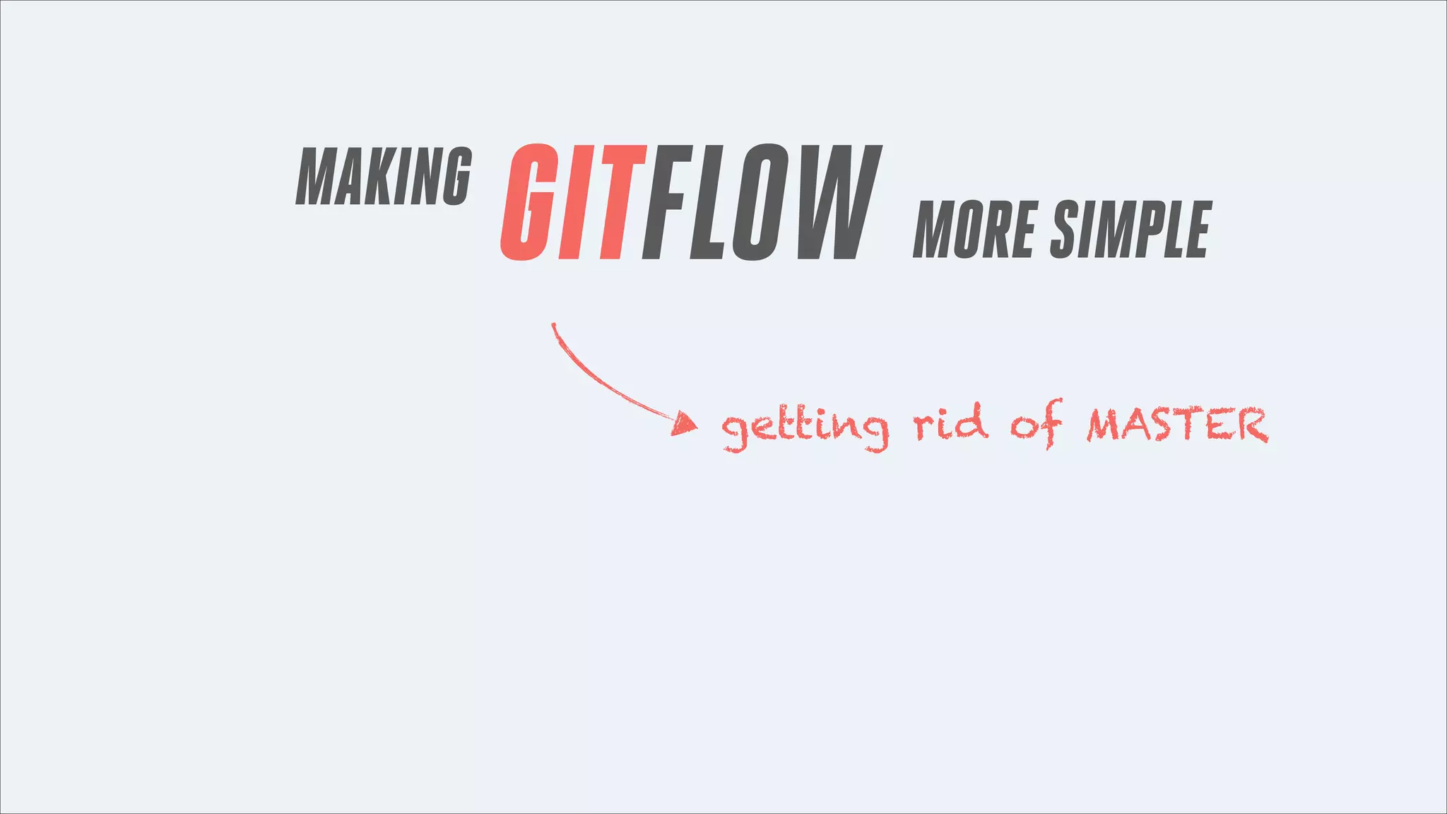 MAKING

GITFLOW MORE SIMPLE
getting rid of MASTER

 