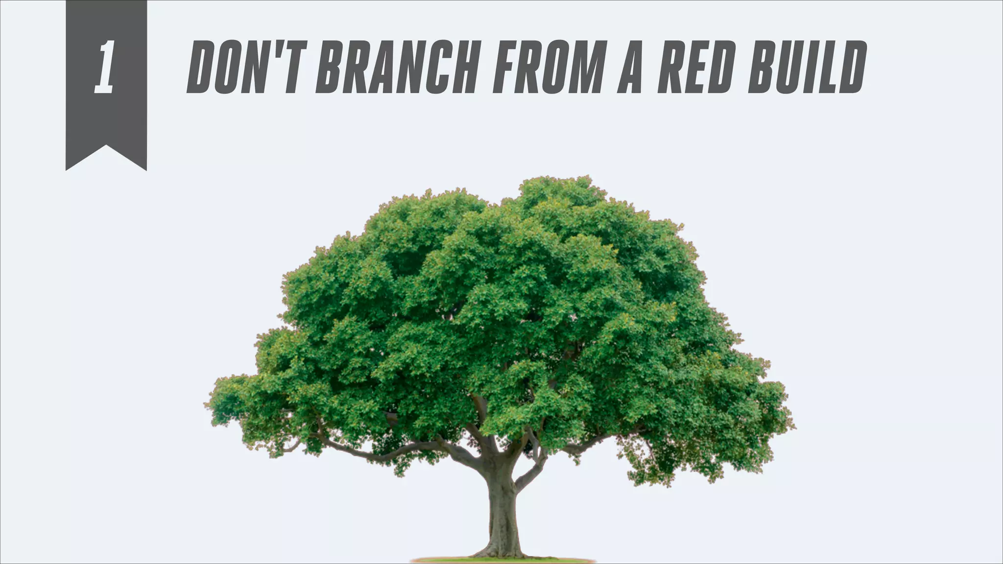 1 DON'T BRANCH FROM A RED BUILD

 