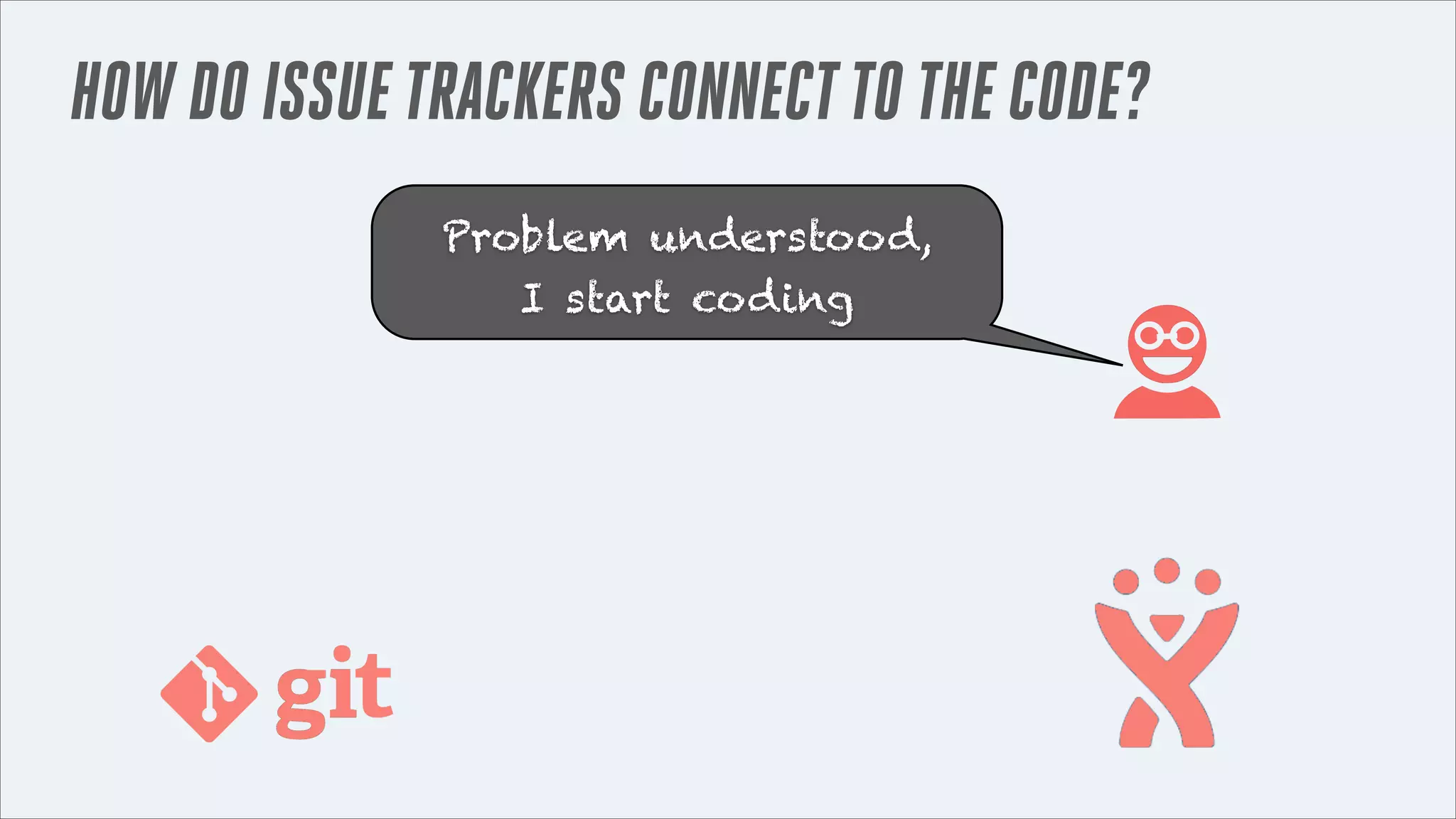 HOW DO ISSUE TRACKERS CONNECT TO THE CODE?
Problem understood,
I start coding

 