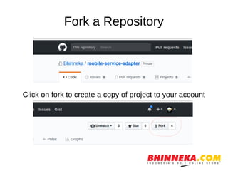 Fork a Repository
Click on fork to create a copy of project to your account
 