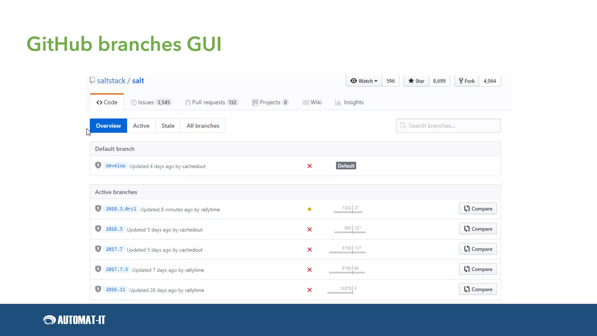 GitHub branches GUI
 