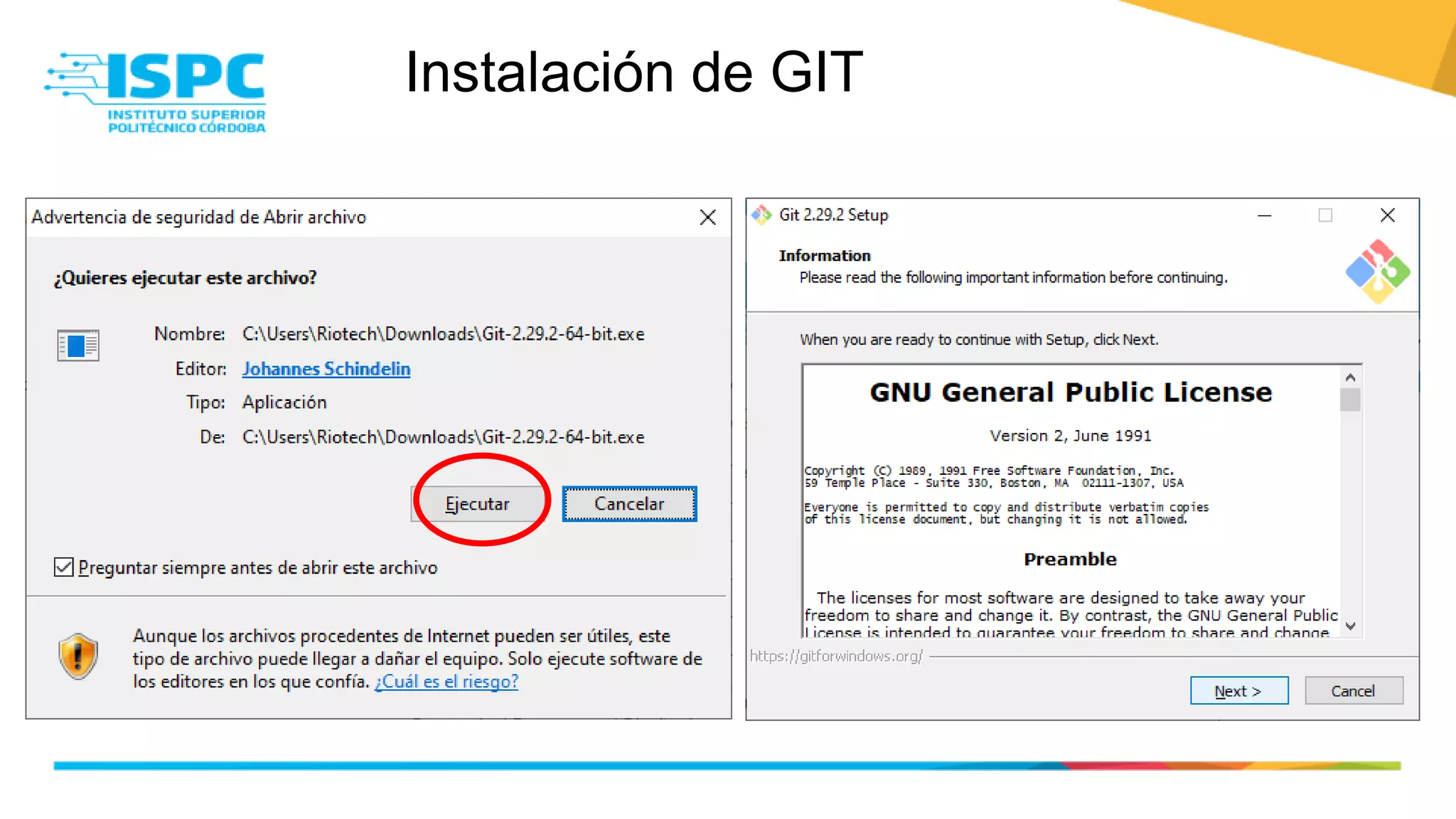 Instalación de GIT
 