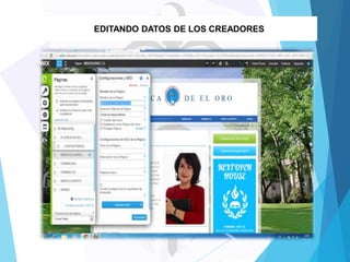 EDITANDO DATOS DE LOS CREADORES

 