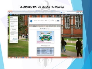 LLENANDO DATOS DE LAS FARMACIAS

 