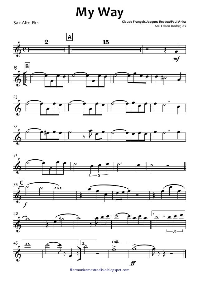 My Way Partitura E Partes