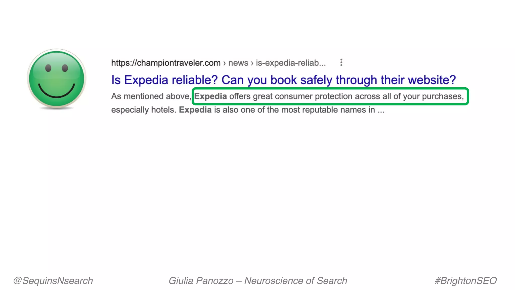 @SequinsNsearch Giulia Panozzo – Neuroscience of Search #BrightonSEO
 