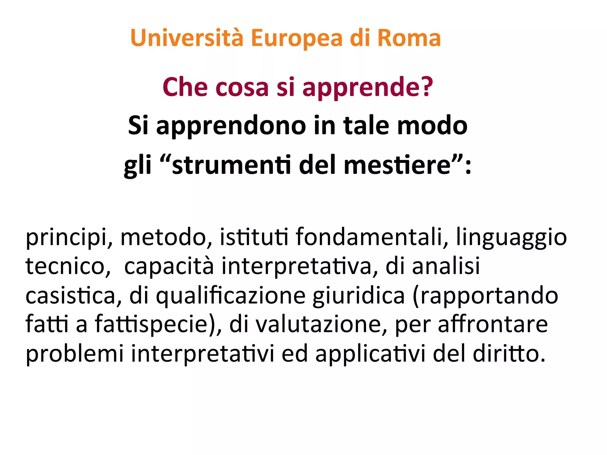 Giurisprudenza corso di laurea magistrale a ciclo unico | PPT