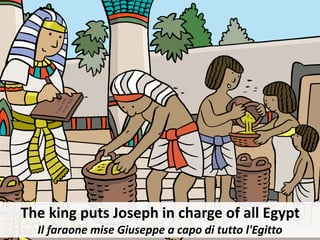 The king puts Joseph in charge of all Egypt
Il faraone mise Giuseppe a capo di tutto l'Egitto
 