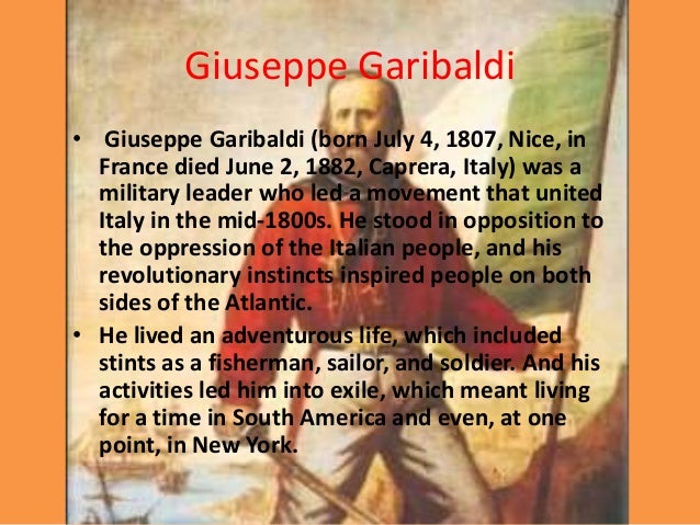 Resultado de imagen para GIUSEPPE GARIBALDI