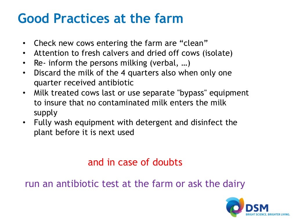 Antibiotic Residues In Milk, Risk For Consumers And Processors