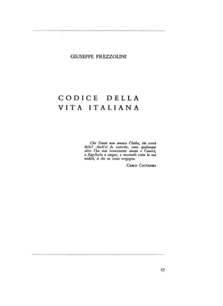 Giuseppe Prezzolini - Codice della vita italiana (1921)