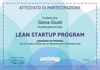 Certificate | Lean Startup Program