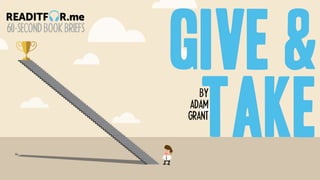 60-SECONDBOOKBRIEFS
give &
take
BY
ADAM
GRANT
 