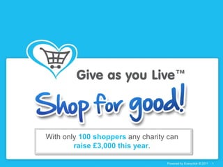 With only 100 shoppers any charity can
        raise £3,000 this year.

                                         1
 