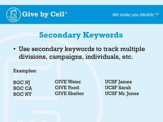  Choose keyword(s) and $ campaign amount