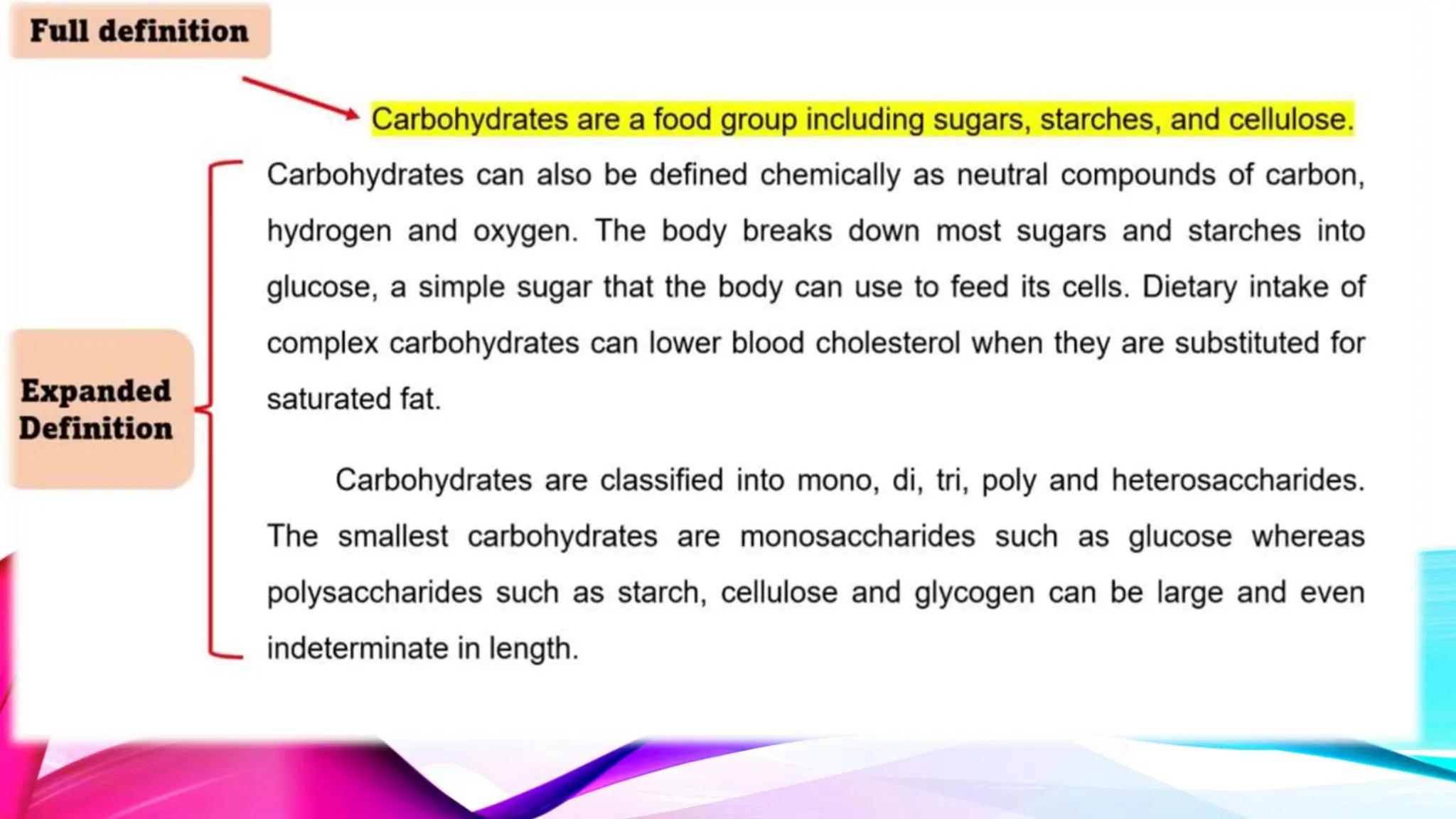Give expanded definitions of words pptx ppt
