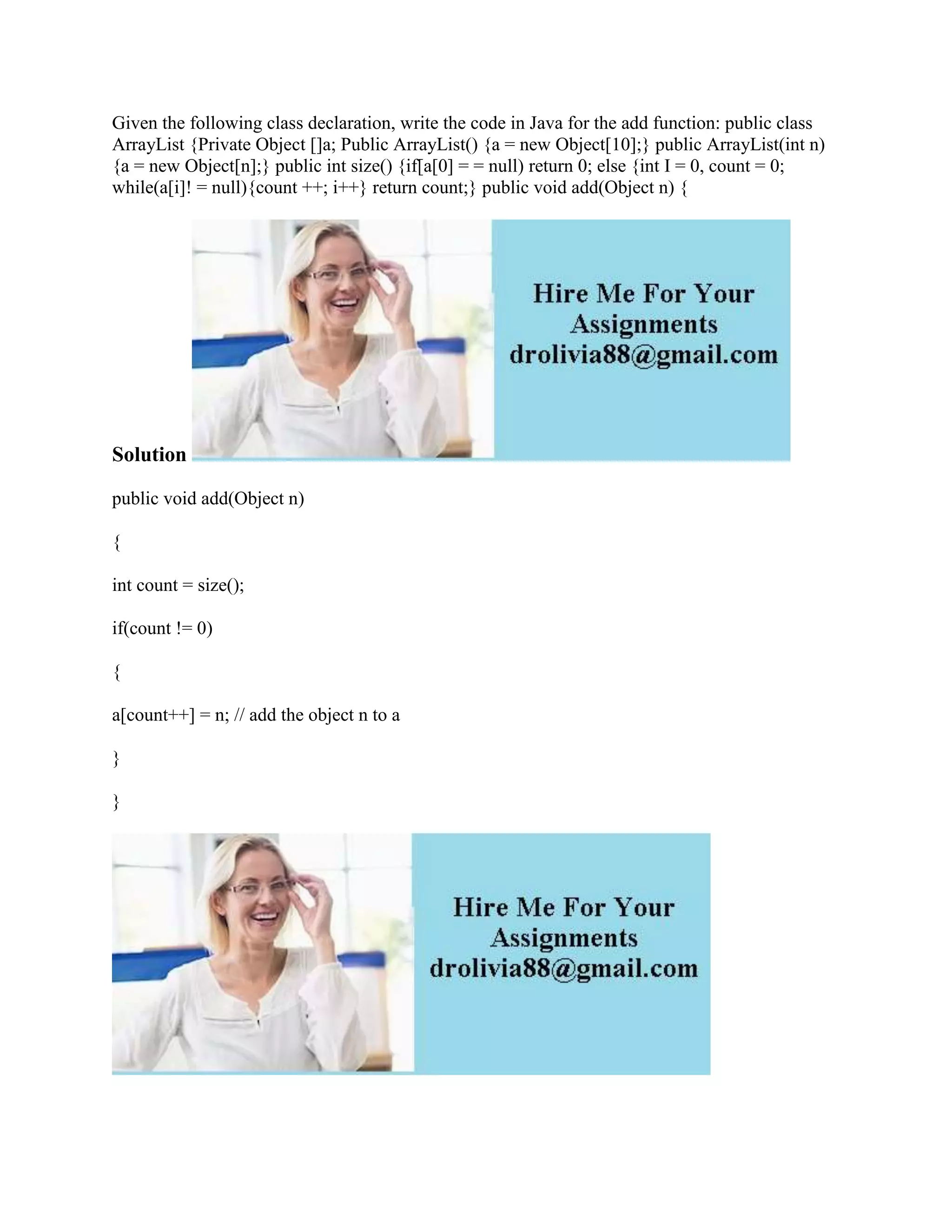 Given the following class declaration- write the code in Java for the.docx