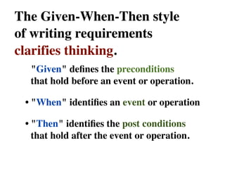 Given When Then | KEY | Web Design and HTML | Internet