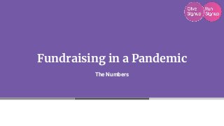 Fundraising in a Pandemic
The Numbers
 