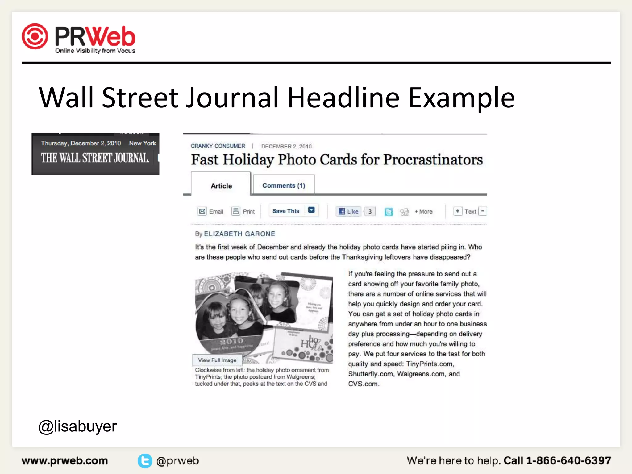 Wall Street Journal Headline Example@lisabuyer