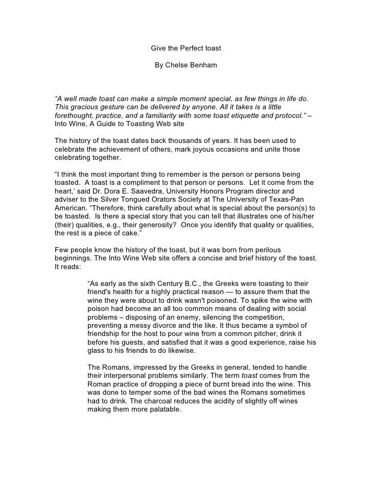 Give the perfect toast